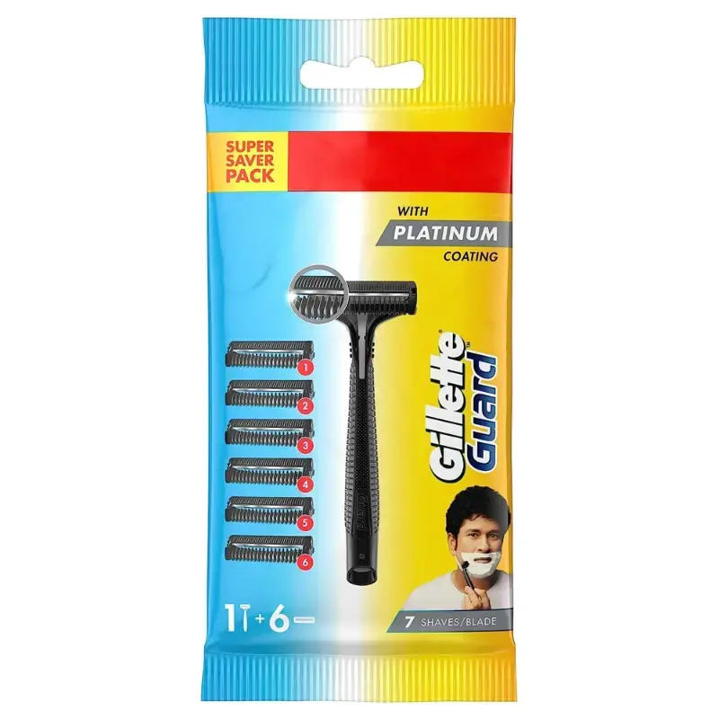 Gillette Guard (1 Razor+ 6 Cartridge): 1 Unit by GILLETTE