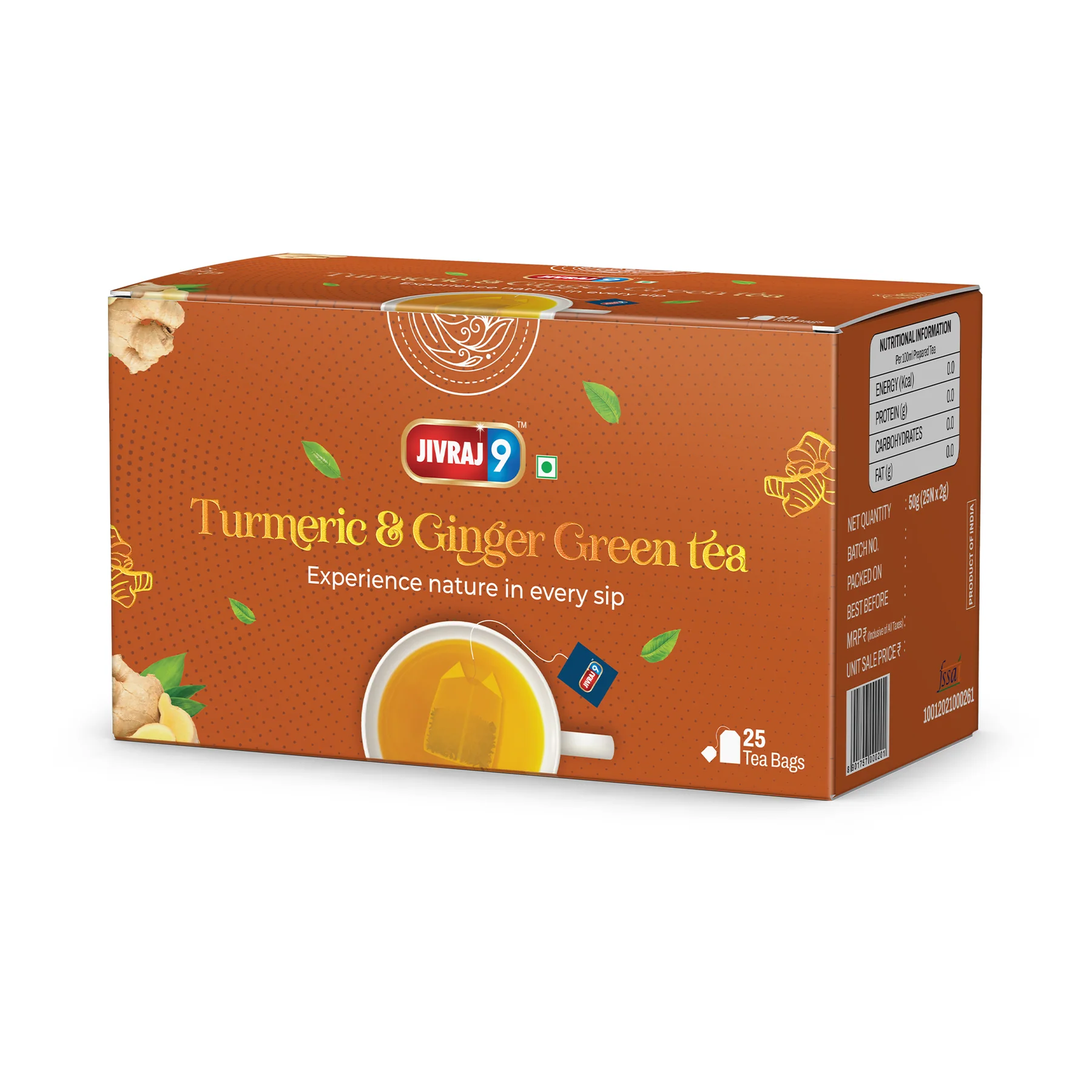 JIVRAJ9 TURMERIC AND GINGER GREEN TEA