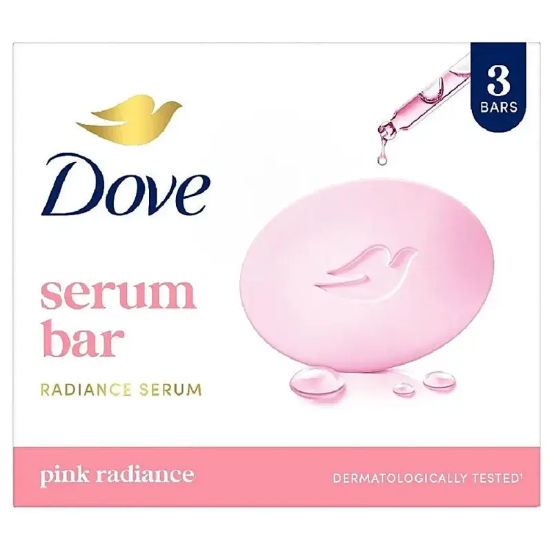Dove Pink Radiance Bathing Bar: 3x125 g