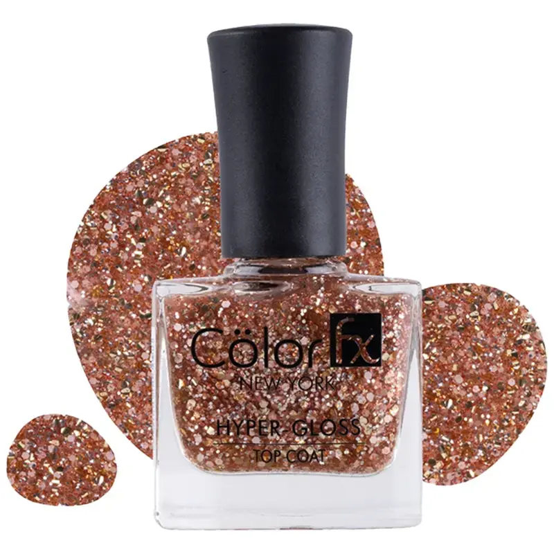 Colour Fx New York Hyper-Gloss Top Coat Gold 173 Nail Polish - Rose: 9 ml