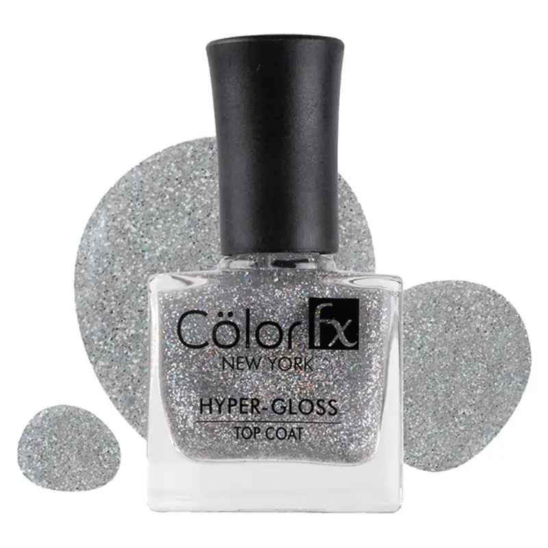 Colour Fx New York Hyper-Gloss Top Coat Holo 172 Nail Polish - Silver: 9 ml