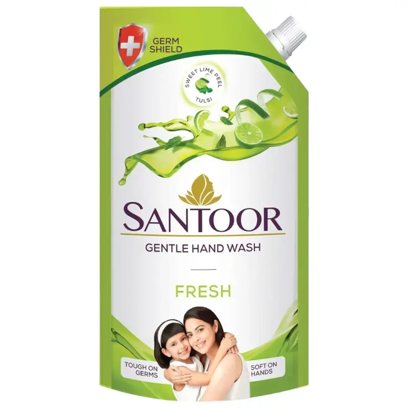 Santoor Hand wash Sweet Lime Peel & Tulsi: 600 ml