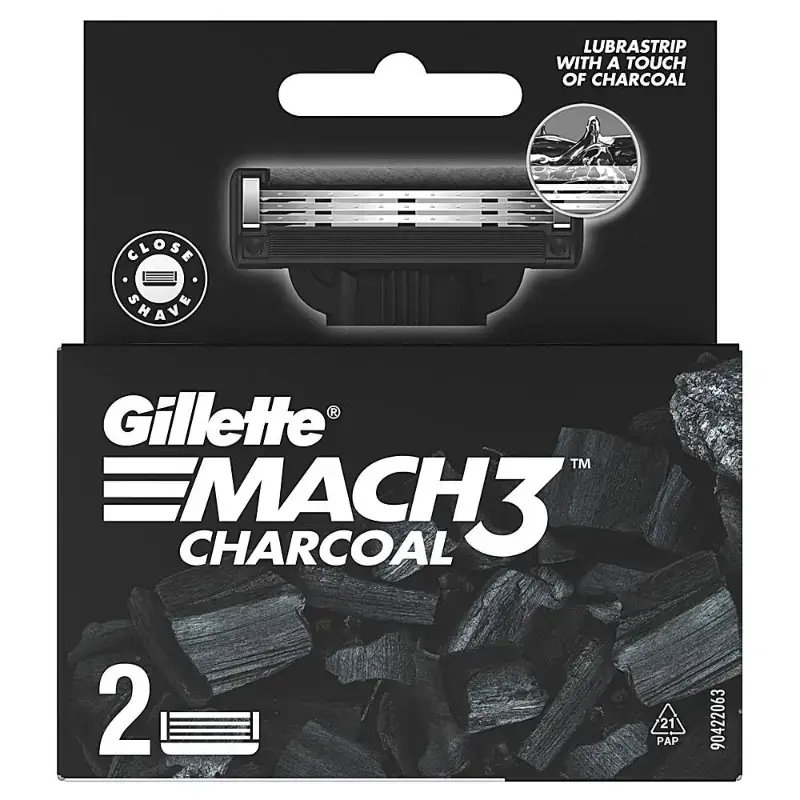 Gillette Mach3 Charcoal Cartridges: 2 Unit
