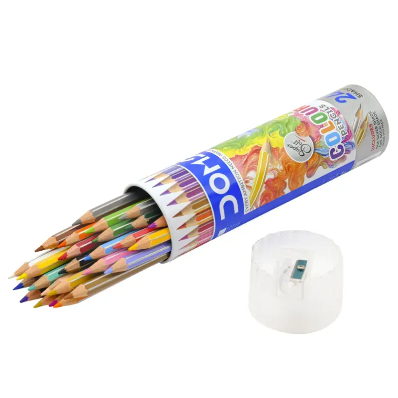 Doms Colour Pencil Round Tin - 24 Shades: 1 Unit