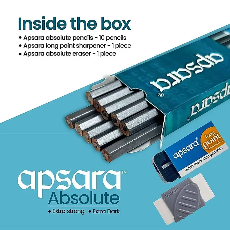 Apsara Absolute Pencil: 10 Pieces