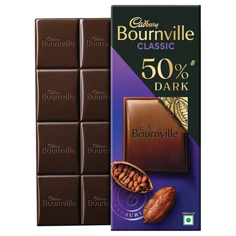 Cadbury Bournville Rich Cocoa 50% Dark Chocolate Bar: 75 g