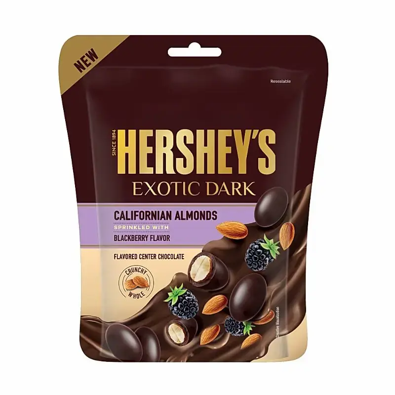 Hershey's Exotic Dark Almond Blackberry Flavor Chocolate: 90 g
