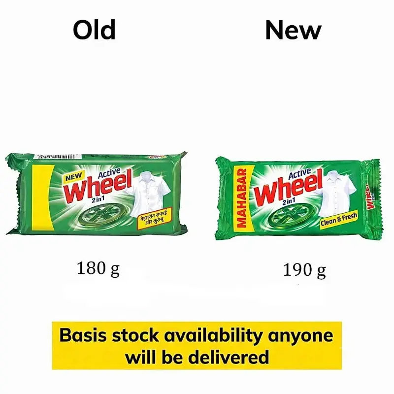 Wheel Active 2 In 1 Detergent Bar: 180 g