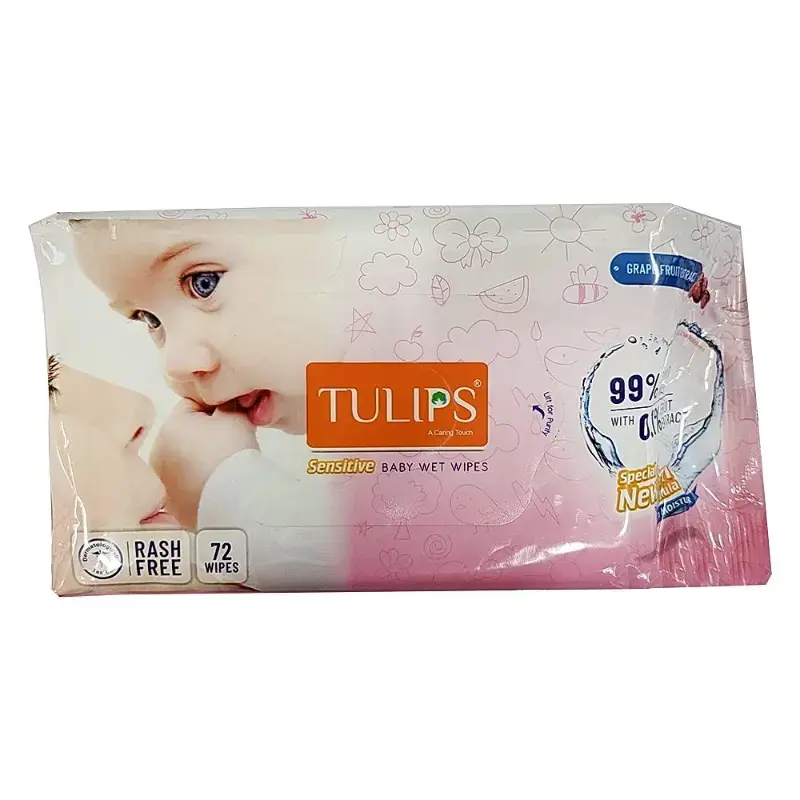 Tulips Baby Wet Wipes: 72 Wipes