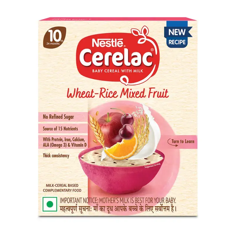 Nestle Cerelac Wheat Rice Mix Fruit: 300 g