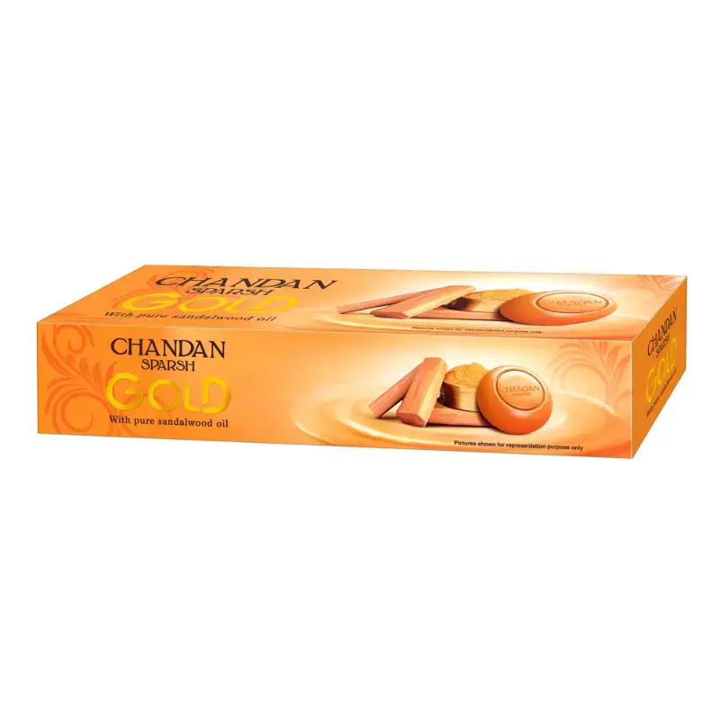 Chandan Sparsh Gold Soap: 3x150 g by CHANDAN SPARSH - JuganooBox Online Grocery