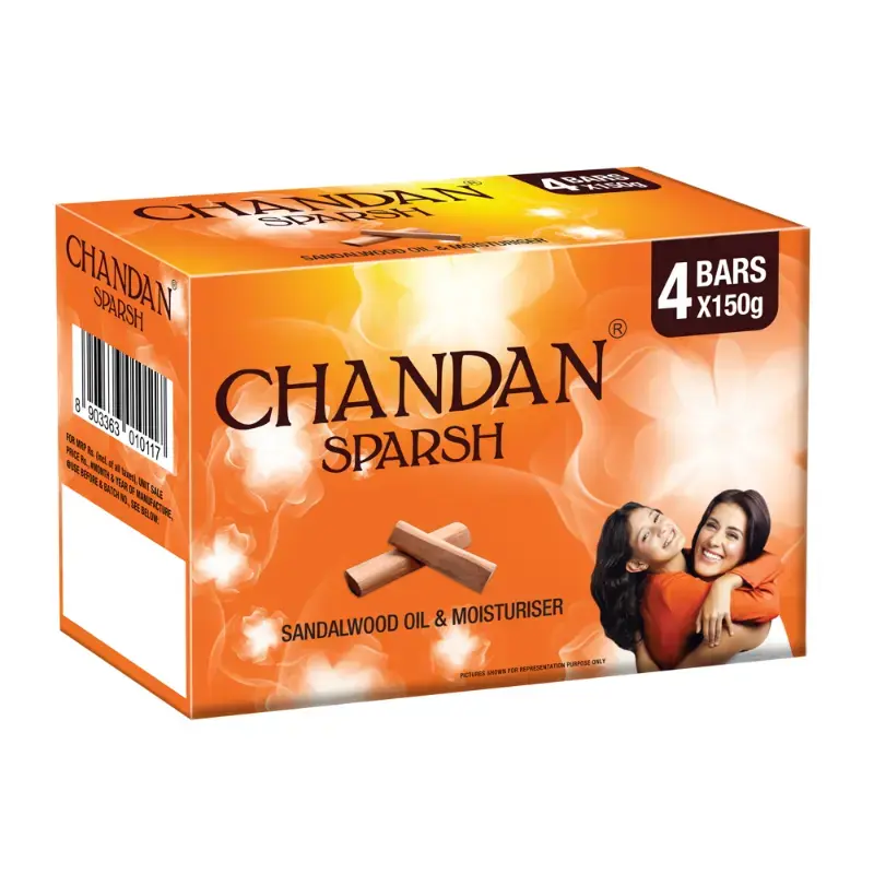 Chandan Sparsh Soap: 4x150 g by CHANDAN SPARSH - JuganooBox Online Grocery