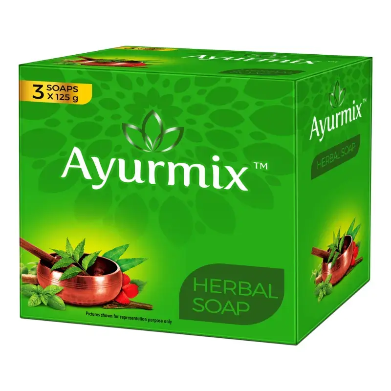 Ayurmix Herbal Soap: 3x125 g by AYURMIX - JuganooBox Online Grocery