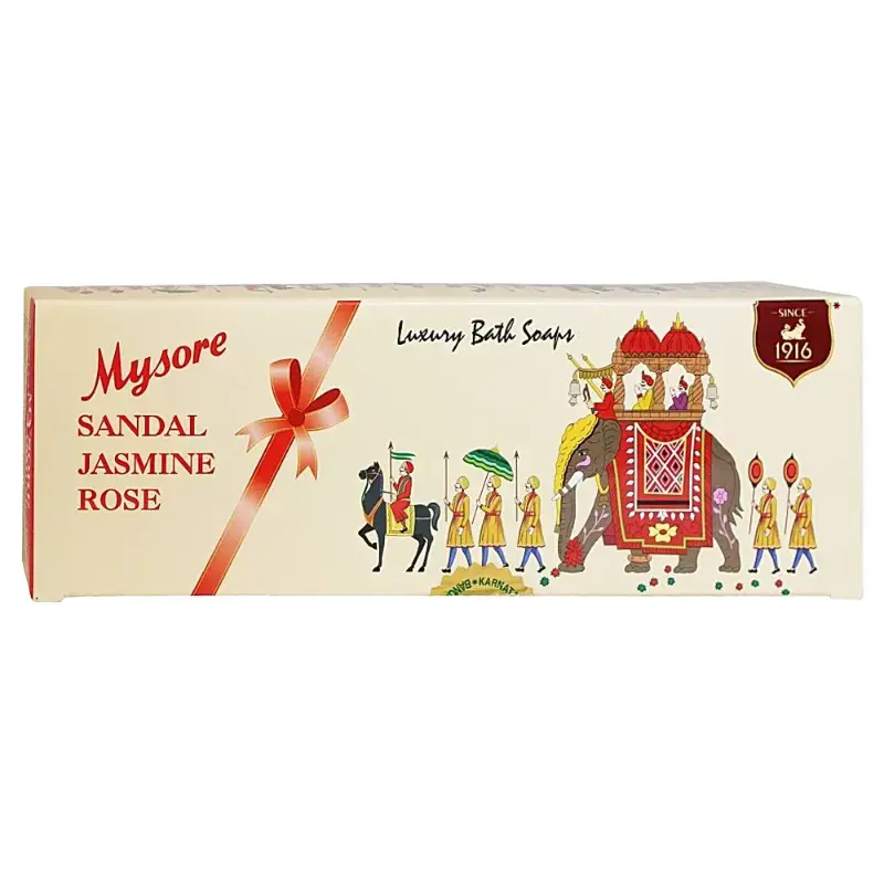 Mysore Luxury Bath Soap: 3x150 g by MYSORE SANDAL - JuganooBox Online Grocery