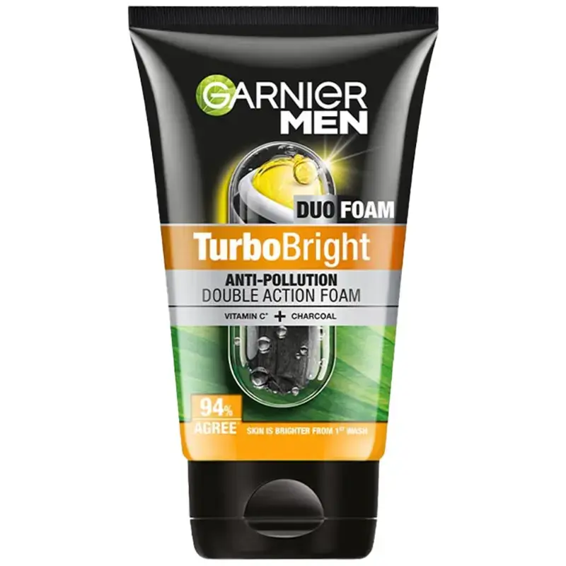 Garnier Men Turbo Bright Anti-Pollution Face Wash: 150 g by GARNIER - JuganooBox Online Grocery
