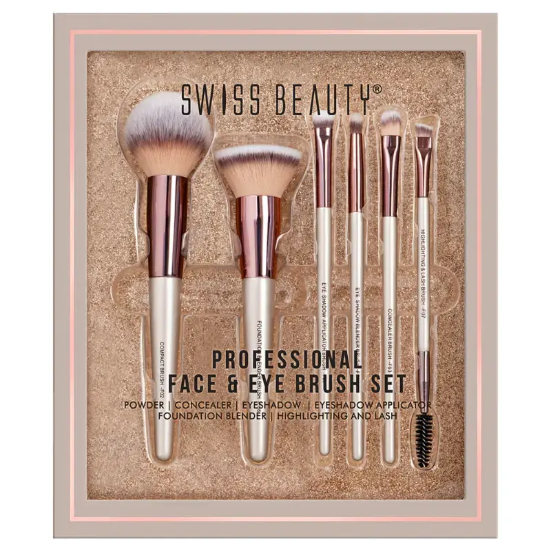 Swiss Beauty Professional Face & Eye Brush Set: 1 Unit by SWISS BEAUTY - JuganooBox Online Grocery