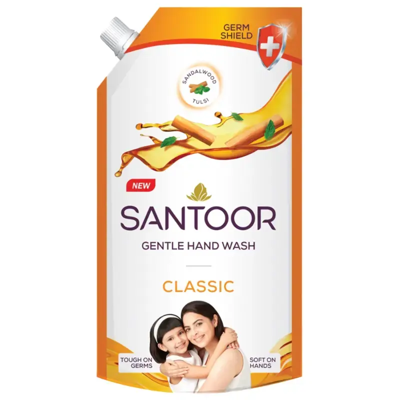 Santoor Gentle Handwash Pouch - Classic: 600 ml by SANTOOR - JuganooBox Online Grocery