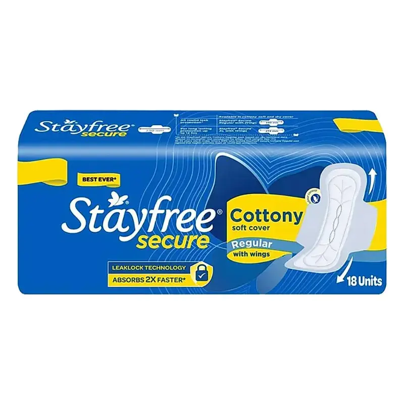 Stayfree Secure Cotton Soft Regular: 18 U by STAYFREE - JuganooBox Online Grocery