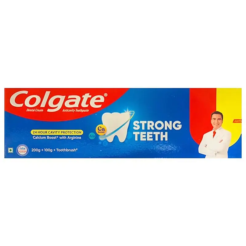 Colgate Strong Teeth Calci-Lock Toothpaste: 300 g FREE:TOOTHBRUSH by COLGATE - JuganooBox Online Grocery