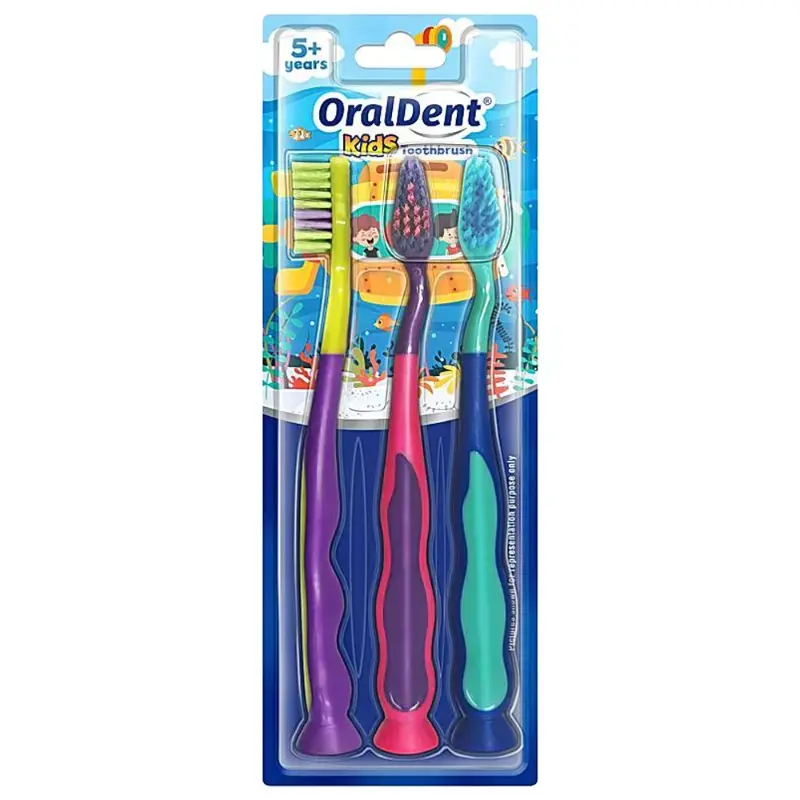 Oral Dent Kids Toothbrush (5+Years): 3 Unit by ORALDENT - JuganooBox Online Grocery