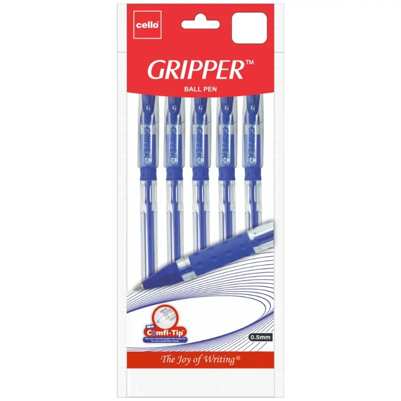 Cello Gripper Blue Ballpoint Pen: 5 Pieces by CELLO - JuganooBox Online Grocery
